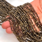 Cats Eye 3mm Faceted Rondelle Shape AAA Grade Gemstone Beads Strand - Total 1 Strand of 13 Inch.