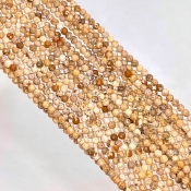Jasper 2.5-3mm Faceted Round AA Grade Gemstone Beads Strand - 156952