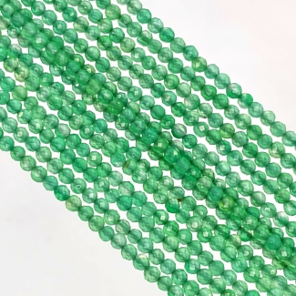 Green Onyx 3-3.5mm Faceted Round AAA Grade Gemstone Beads Strand - 156972