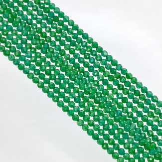 Green Onyx 3-3.5mm Faceted Round AAA Grade Gemstone Beads Strand - 156990