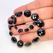 Black Spinel 6-11mm Briolette Coin Shape AAA Grade Gemstone Beads Strand - Total 1 Strand of 8 Inch.