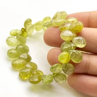 Grossular Garnet 9-11mm Smooth Pear Shape A+ Grade Gemstone Beads Strand - Total 1 Strand of 9 Inch.