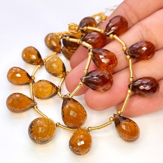Whisky Quartz 13.5-17.5mm Briolette Drop Shape AAA Grade Multi Strand Beads Layout - Total 2 Strands of 5-8 Inch.
