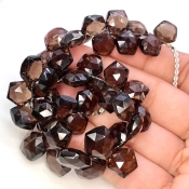 Smoky Quartz 9-12mm Briolette Hexagon Shape AAA Grade Gemstone Beads Strand - Total 1 Strand of 8 Inch.