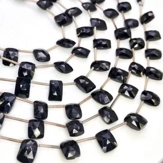 Black Spinel 9-11mm Briolette Cushion Shape AAA Grade Gemstone Beads Lot - Total 6 Strands of 8 Inch.