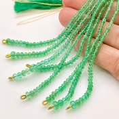 Emerald 2-4.5mm Smooth Rondelle Shape A+ Grade Beads Tassel - Total 8 Strands of 3 Inch.