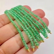 Emerald 2-4.5mm Smooth Rondelle Shape A+ Grade Beads Tassel - Total 8 Strands of 3 Inch.