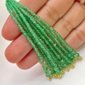Emerald 1.5-4mm Smooth Rondelle Shape A+ Grade Beads Tassel - Total 8 Strands of 2.5 Inch.