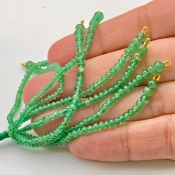 Emerald 1.5-4mm Smooth Rondelle Shape A+ Grade Beads Tassel - Total 8 Strands of 2.5 Inch.