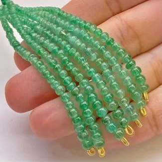 Emerald 2.5-4mm Smooth Rondelle Shape A+ Grade Beads Tassel - Total 7 Strands of 3 Inch.