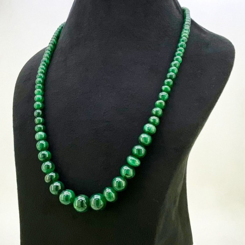 Emerald 4-13mm Smooth Rondelle Shape A Grade Beads Necklace - Total 1 Strand of 19 Inch.