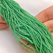 Emerald 2mm Smooth Rondelle Shape AA Grade Gemstone Beads Lot - Total 43 Strands of 4 Inch.