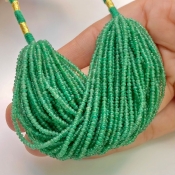 Emerald 2mm Smooth Rondelle Shape AA Grade Gemstone Beads Lot - Total 44 Strands of 4 Inch.