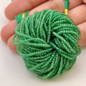 Emerald 2mm Smooth Rondelle Shape AA Grade Gemstone Beads Lot - Total 44 Strands of 4 Inch.