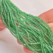 Emerald 2mm Smooth Rondelle Shape AA Grade Gemstone Beads Lot - Total 29 Strands of 4 Inch.