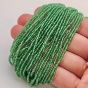 Emerald 2mm Smooth Rondelle Shape AA Grade Gemstone Beads Lot - Total 29 Strands of 4 Inch.