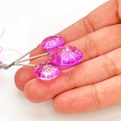  54.35 Carat Lab Pink Sapphire 13-17.5mm  Round Shape AAA Grade Matched Gemstone Beads Set - Total 3 Pcs.