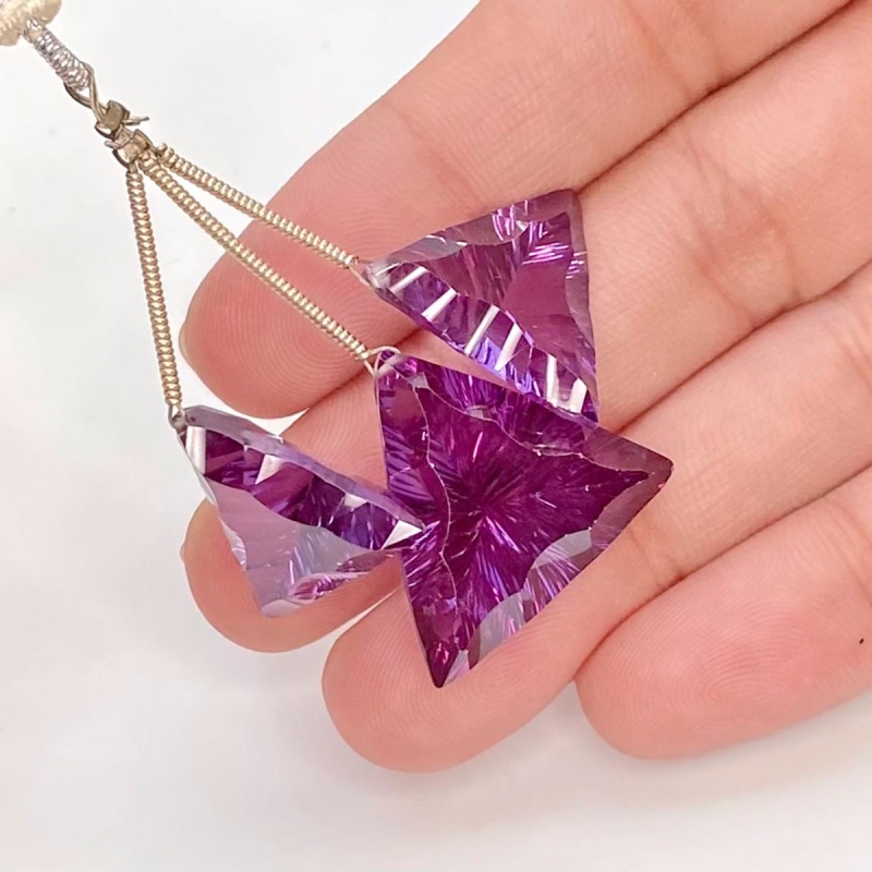 Lab Alexandrite 15-21mm  Trillion AAA Grade Matched Gemstone Beads Set - 159376