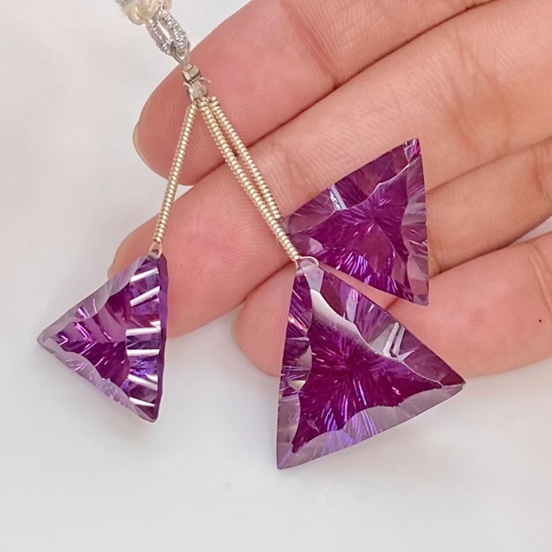 Lab Alexandrite 15-21mm  Trillion AAA Grade Matched Gemstone Beads Set - 159376