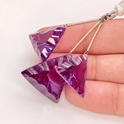 Lab Alexandrite 15-21mm  Trillion AAA Grade Matched Gemstone Beads Set - 159376