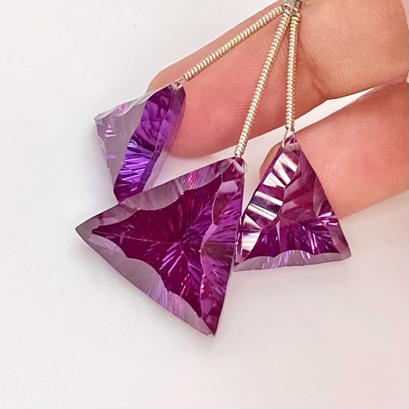 Lab Alexandrite 15-21mm  Trillion AAA Grade Matched Gemstone Beads Set - 159376