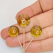  35.25 Carat Olive Quartz 12.5-15mm  Round Shape AAA Grade Matched Gemstone Beads Set - Total 3 Pcs.