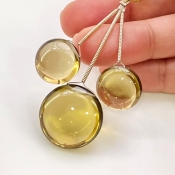  53.35 Carat Olive Quartz 14.5-20mm  Round Shape AAA Grade Matched Gemstone Beads Set - Total 3 Pcs.