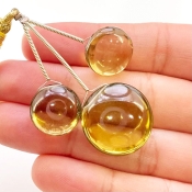  53.35 Carat Olive Quartz 14.5-20mm  Round Shape AAA Grade Matched Gemstone Beads Set - Total 3 Pcs.