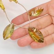  60.15 Carat Olive Quartz 32x15-26x13mm  Marquise Shape AAA Grade Matched Gemstone Beads Set - Total 3 Pcs.