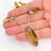  52.4 Carat Olive Quartz 34x15.5-23x11mm  Marquise Shape AAA Grade Matched Gemstone Beads Set - Total 3 Pcs.