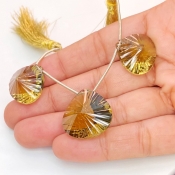  63.8 Carat Olive Quartz 18-21mm  Heart Shape AAA Grade Matched Gemstone Beads Set - Total 3 Pcs.