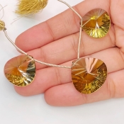  63.8 Carat Olive Quartz 18-21mm  Heart Shape AAA Grade Matched Gemstone Beads Set - Total 3 Pcs.