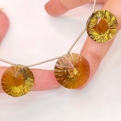  74.1 Carat Olive Quartz 19-22mm  Round Shape AAA Grade Matched Gemstone Beads Set - Total 3 Pcs.