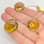  95.85 Carat Olive Quartz 18-23mm  Round Shape AAA Grade Matched Gemstone Beads Set - Total 3 Pcs.