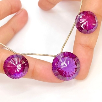 Lab Alexandrite 16-20mm Briolette Round AAA Grade Matched Gemstone Beads Set - 159385