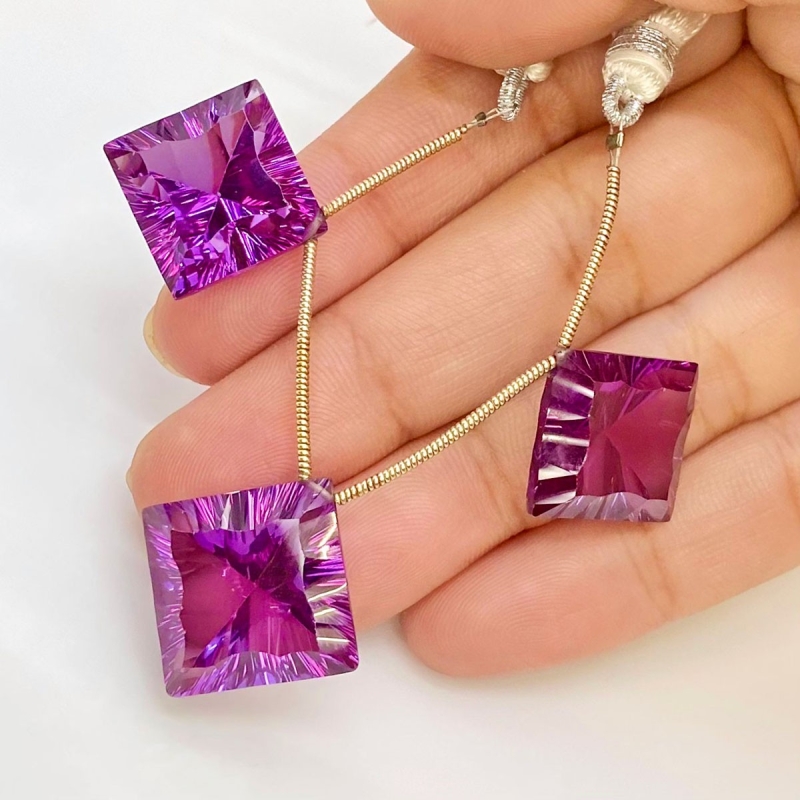 Lab Alexandrite 15-16mm  Square AAA Grade Matched Gemstone Beads Set - 159382