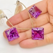 Lab Alexandrite 15-16mm  Square AAA Grade Matched Gemstone Beads Set - 159382