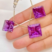 Lab Alexandrite 15-16mm  Square AAA Grade Matched Gemstone Beads Set - 159382