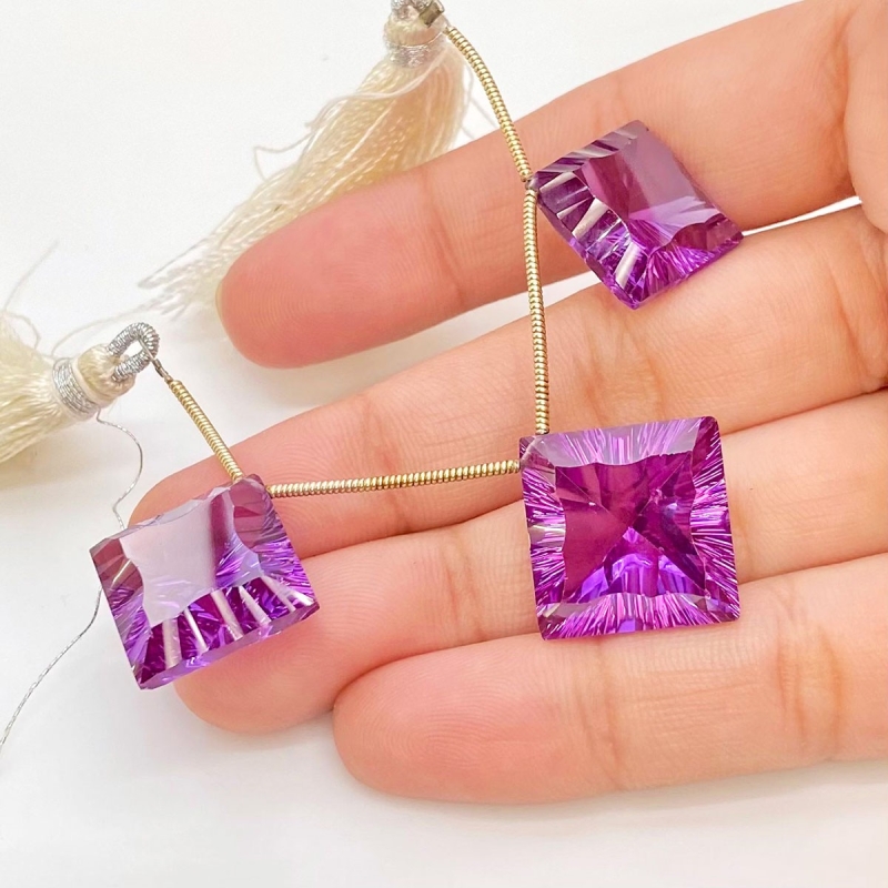 Lab Alexandrite 15-16mm  Square AAA Grade Matched Gemstone Beads Set - 159382