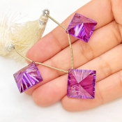 Lab Alexandrite 15-16mm  Square AAA Grade Matched Gemstone Beads Set - 159382