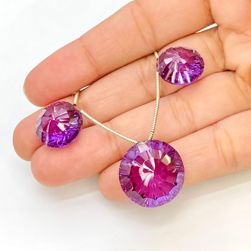 Lab Alexandrite 14-18mm  Round AAA Grade Matched Gemstone Beads Set - 159380