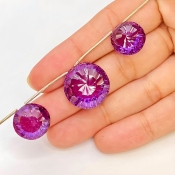 Lab Alexandrite 14-18mm  Round AAA Grade Matched Gemstone Beads Set - 159380