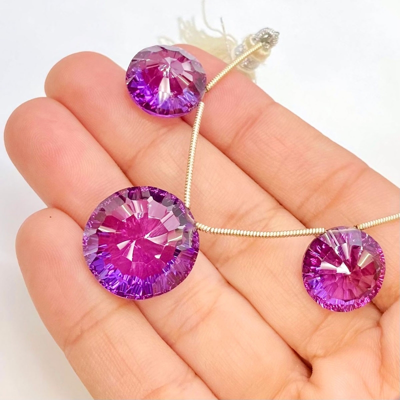 Lab Alexandrite 14-18mm  Round AAA Grade Matched Gemstone Beads Set - 159380