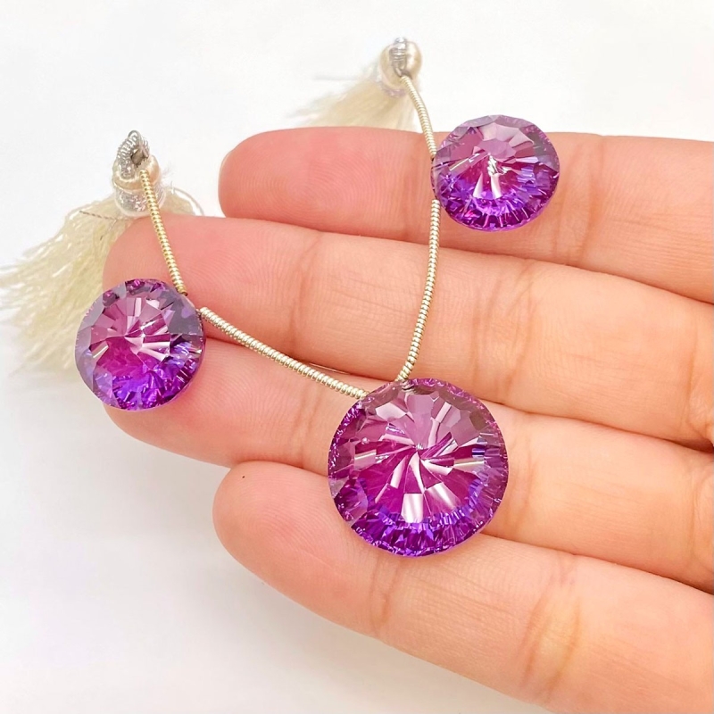 Lab Alexandrite 14-18mm  Round AAA Grade Matched Gemstone Beads Set - 159380