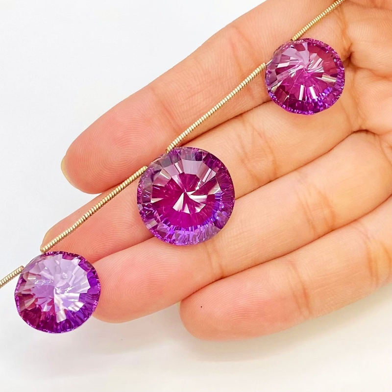 Lab Alexandrite 15-18.5mm  Round AAA Grade Matched Gemstone Beads Set - 159378