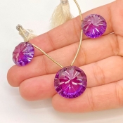 Lab Alexandrite 15-18.5mm  Round AAA Grade Matched Gemstone Beads Set - 159378