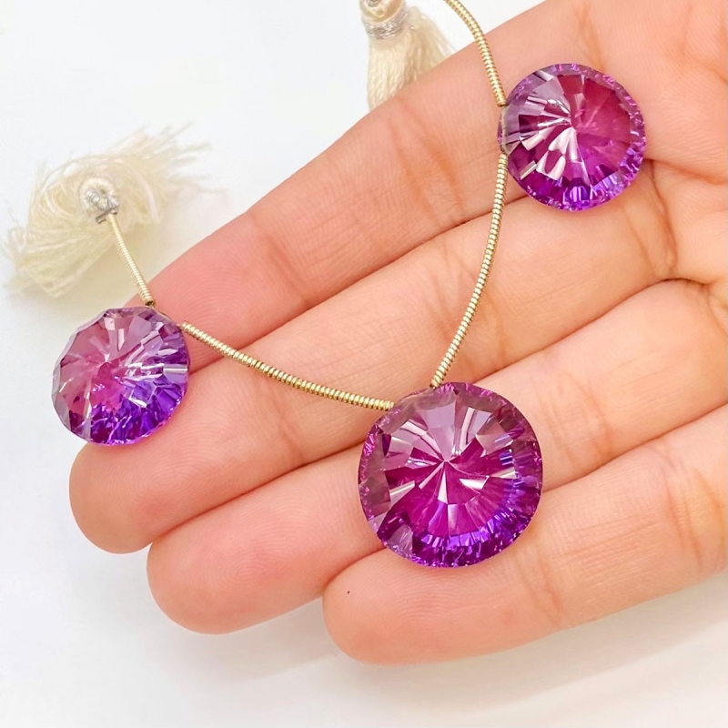 Lab Alexandrite 15-18.5mm  Round AAA Grade Matched Gemstone Beads Set - 159378