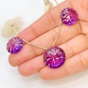 Lab Alexandrite 15-18.5mm  Round AAA Grade Matched Gemstone Beads Set - 159378