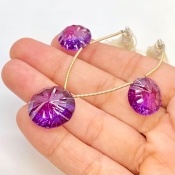 Lab Alexandrite 15-18.5mm  Round AAA Grade Matched Gemstone Beads Set - 159378