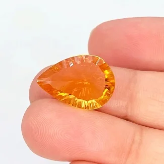  6.55 Cts. Citrine 17x12mm Concave Cut Pear Shape AAA Grade Loose Gemstone - Total 1 Pc.